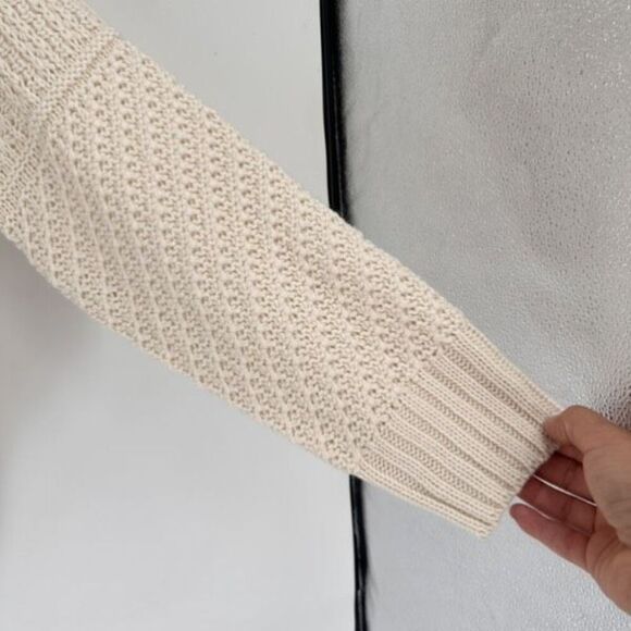 NWT Time and Tru Off White Fisherman knit sweater size medium - Picture 4 of 10